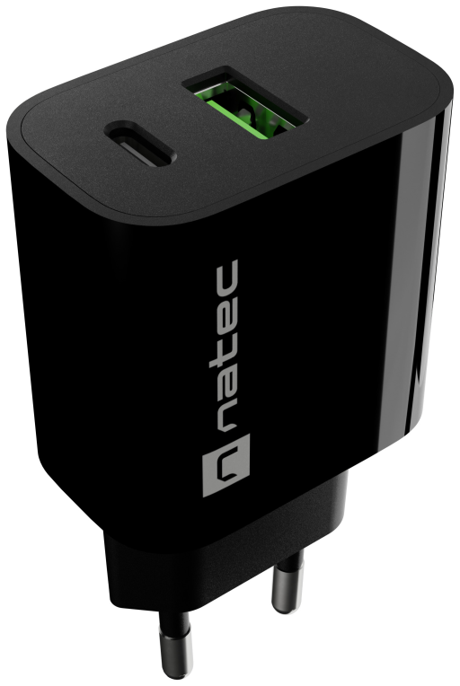 NATEC NUC-2397 cargador de dispositivo móvil Universal Negro Corriente alterna Carga rápida Interior