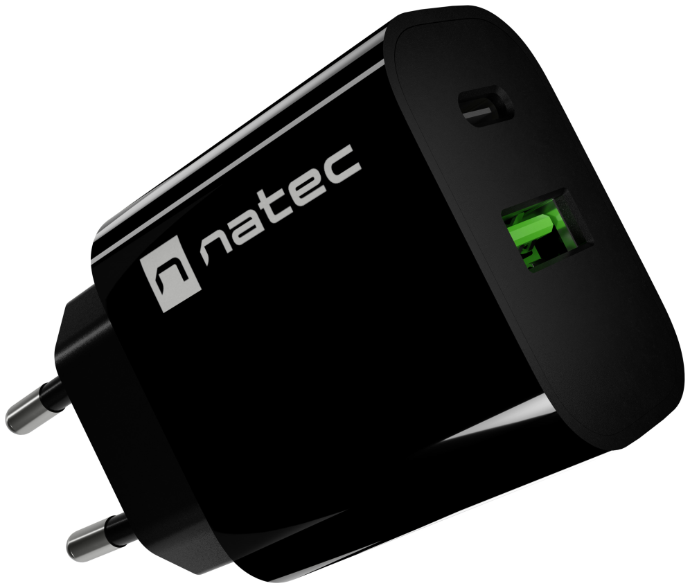NATEC NUC-2397 cargador de dispositivo móvil Universal Negro Corriente alterna Carga rápida Interior