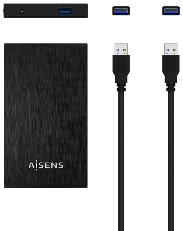 AISENS Caja Externa 2,5? ASE-2523B 9.5MM SATA a USB 3.0/USB3.1 GEN1, Negra