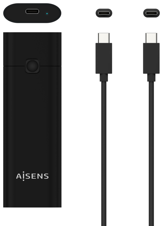 AISENS Caja Externa M.2 (NGFF) ASM2-020B NVMe a USB3.2 GEN2, Negra