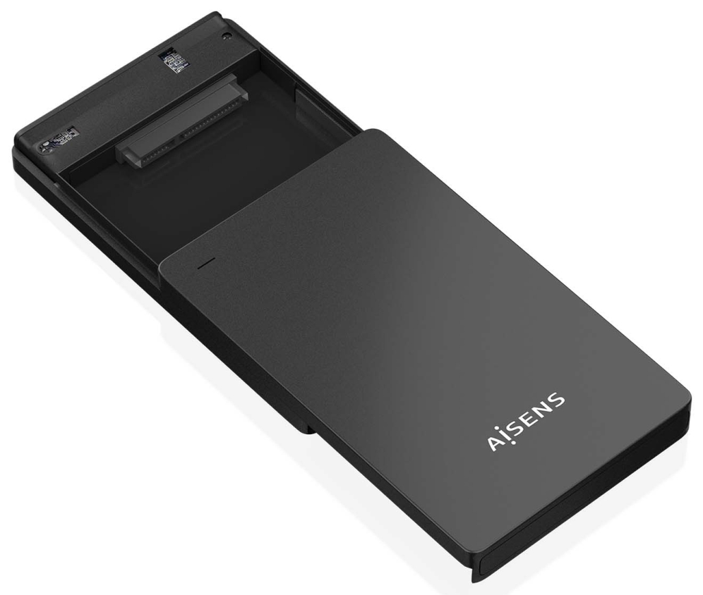AISENS ASE-2542B caja para disco duro externo Caja de disco duro (HDD) Negro 2.5"