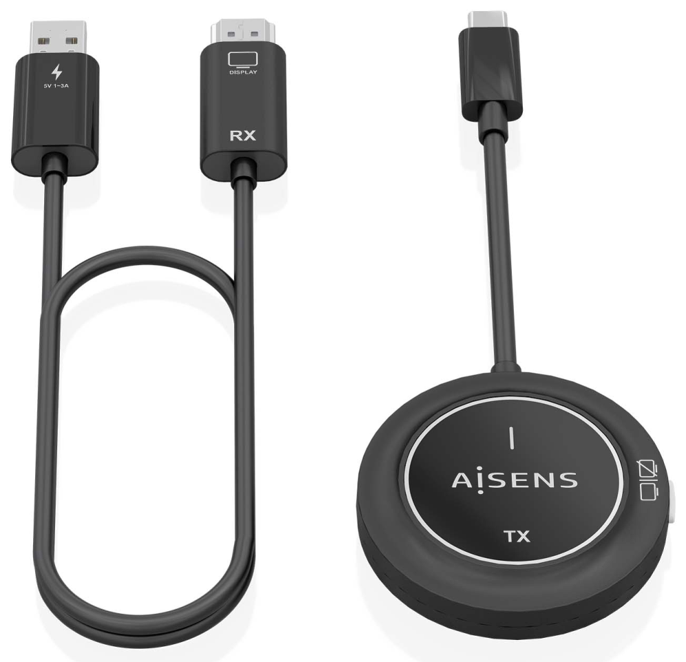 AISENS ASWL-H2KC30M003-BK extensor audio/video Transmisor y receptor de señales AV