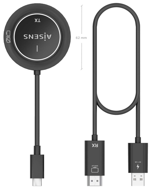 AISENS ASWL-H2KC30M003-BK extensor audio/video Transmisor y receptor de señales AV