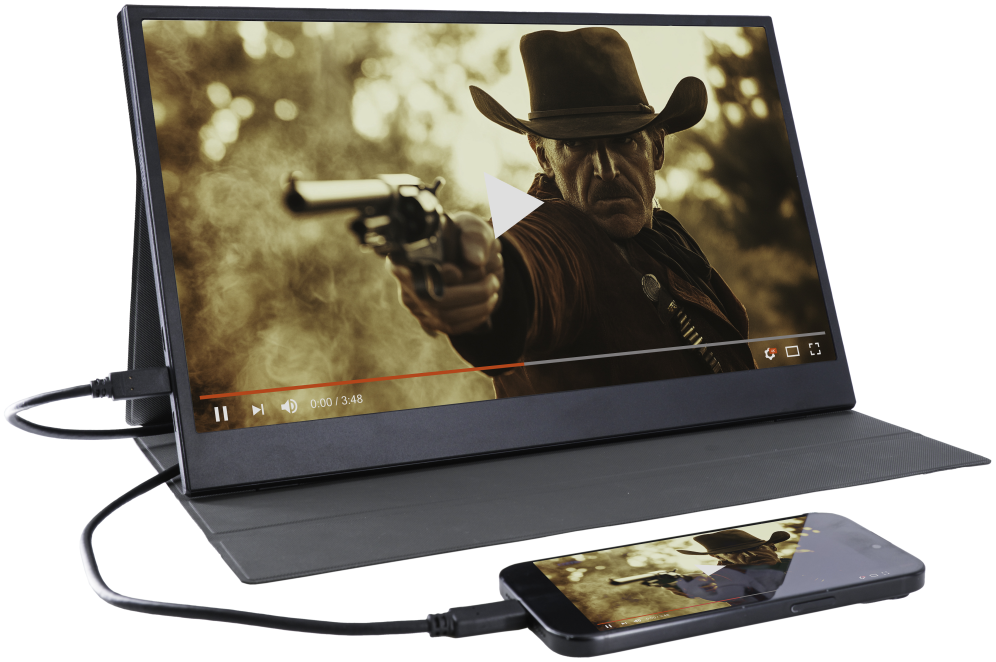 Denver PMO-15604 monitor o TV portátil Monitor portátil Negro 39,6 cm (15.6") LED 1920 x 1080 Pixeles