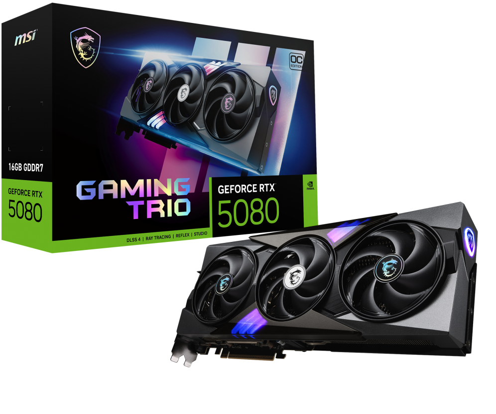 TARJETA GRAFICA MSI RTX 5080 16G GAMING TRIO OC