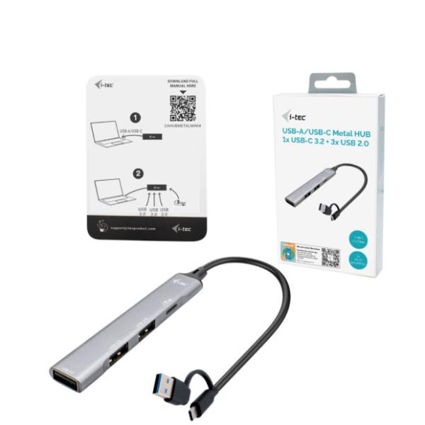 HUB I-TEC USB TIPO C / USB TIPO A 4 EN 1