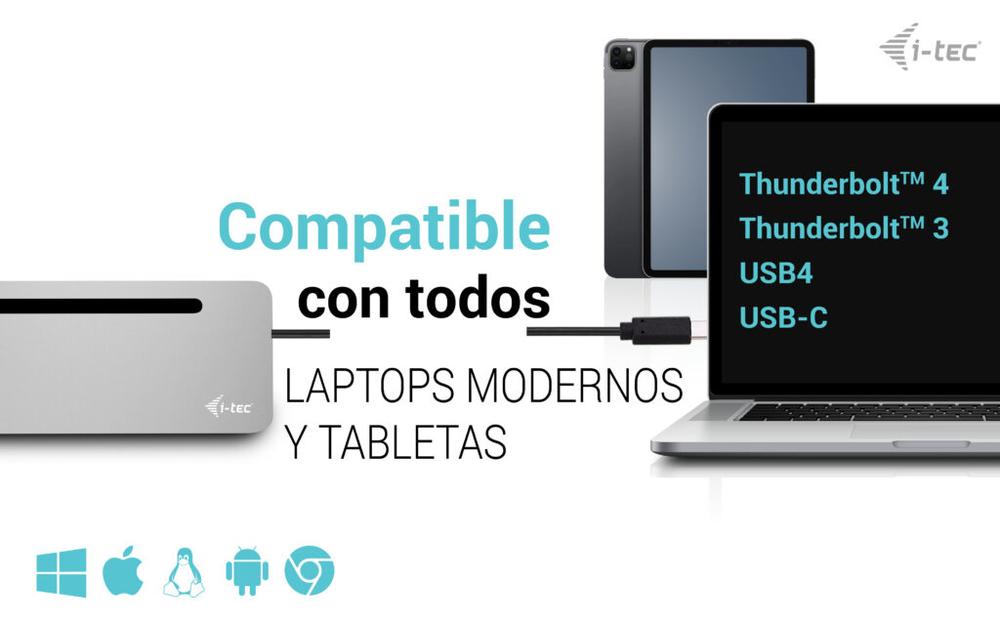 DOCKING STATION I-TEC USB TIPO C 12 EN 1 + CARGADOR 100W