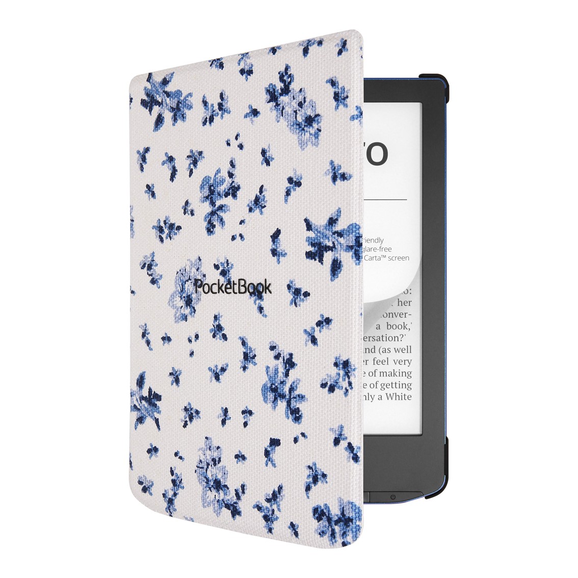 POCKETBOOK FUNDA SHELL SERIES VERSE + VERSE PRO / PATRON FLORES BLANCO AZUL