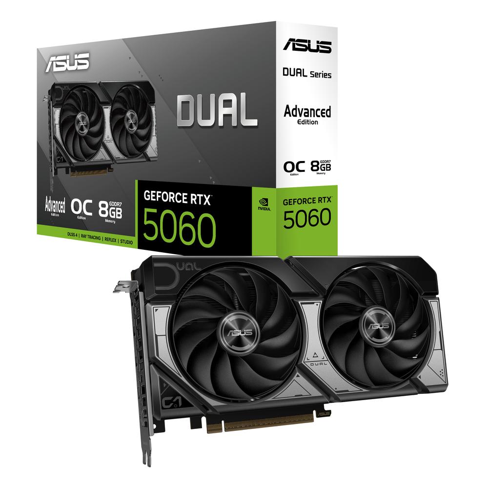 TARJETA GRAFICA ASUS DUAL RTX 5060 O8G-A 8GB GDDR7/ 3X DP/ 1X HDMI PCI EXPRESS 5.0