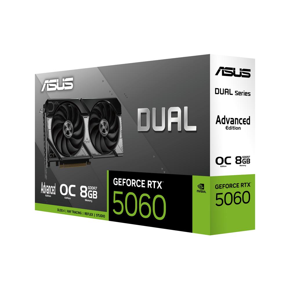 TARJETA GRAFICA ASUS DUAL RTX 5060 O8G-A 8GB GDDR7/ 3X DP/ 1X HDMI PCI EXPRESS 5.0