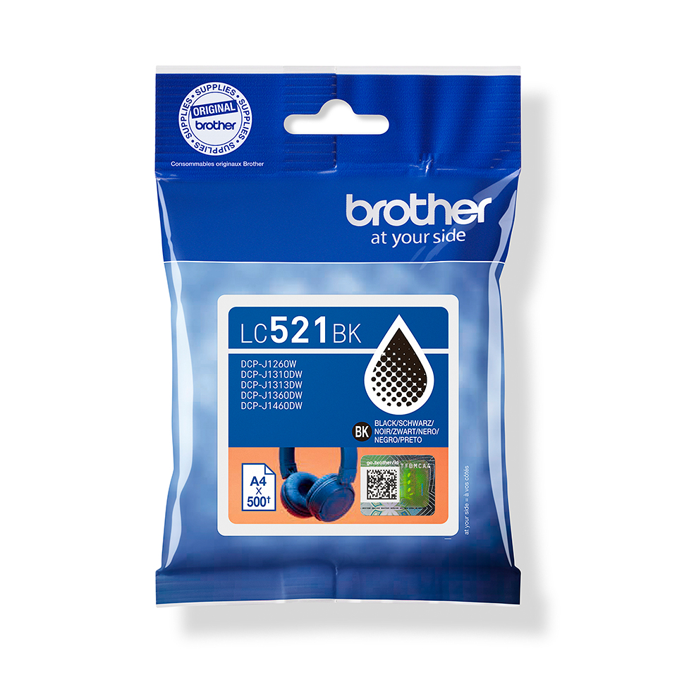 CARTUCHO DE TINTA BROTHER NEGRALC521BK 500 PAGINAS