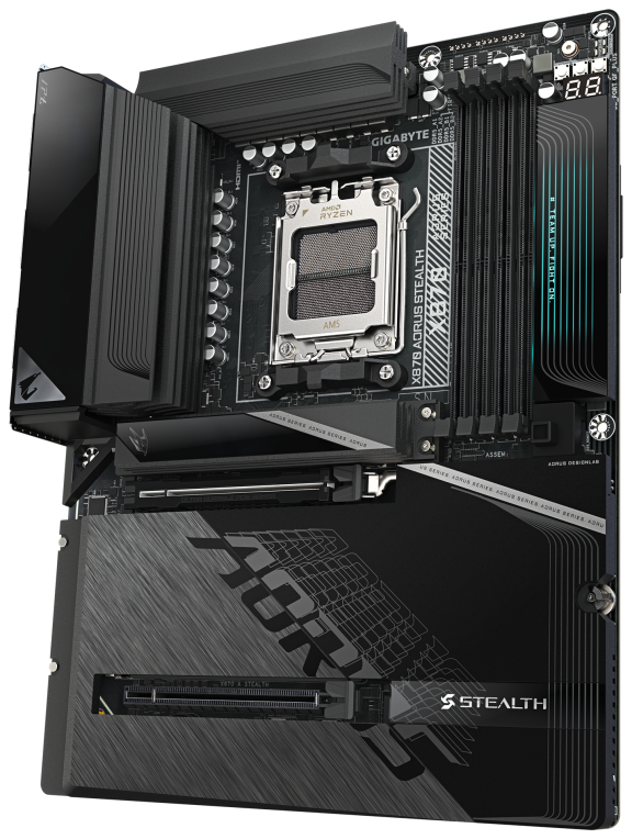GIGABYTE X870 AORUS STEALTH Placa Base - Compatible con procesadores AMD Ryzen 9000, VRM digital de 16+2+2 fases, hasta 8200MHz DDR5 (O.C.), 2xPCIe 5.0 + 2xPCIe 4.0, Wi-Fi 7, LAN 5GbE, USB 4