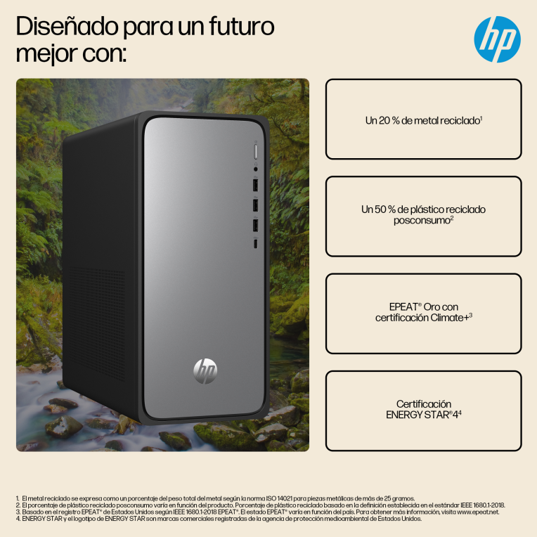 HP OmniDesk M02-0021ns Intel® Core™ i5 i5-14400 16 GB DDR5-SDRAM 1 TB SSD FreeDOS Torre PC Plata