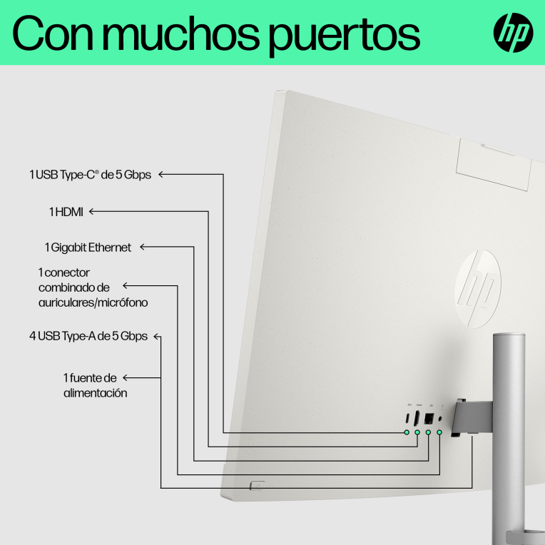 HP 24 -cr0130ns PC Intel® Core™ i5 i5-1335U 60,5 cm (23.8") 1920 x 1080 Pixeles PC todo en uno 16 GB DDR4-SDRAM 512 GB SSD FreeDOS Wi-Fi 6 (802.11ax) Blanco