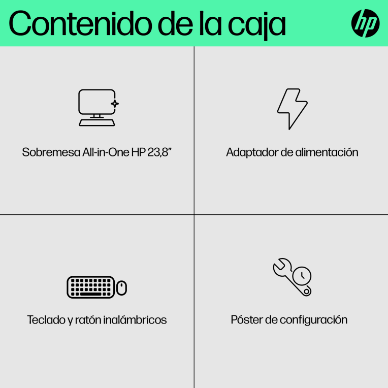 HP 24 -cr0130ns PC Intel® Core™ i5 i5-1335U 60,5 cm (23.8") 1920 x 1080 Pixeles PC todo en uno 16 GB DDR4-SDRAM 512 GB SSD FreeDOS Wi-Fi 6 (802.11ax) Blanco