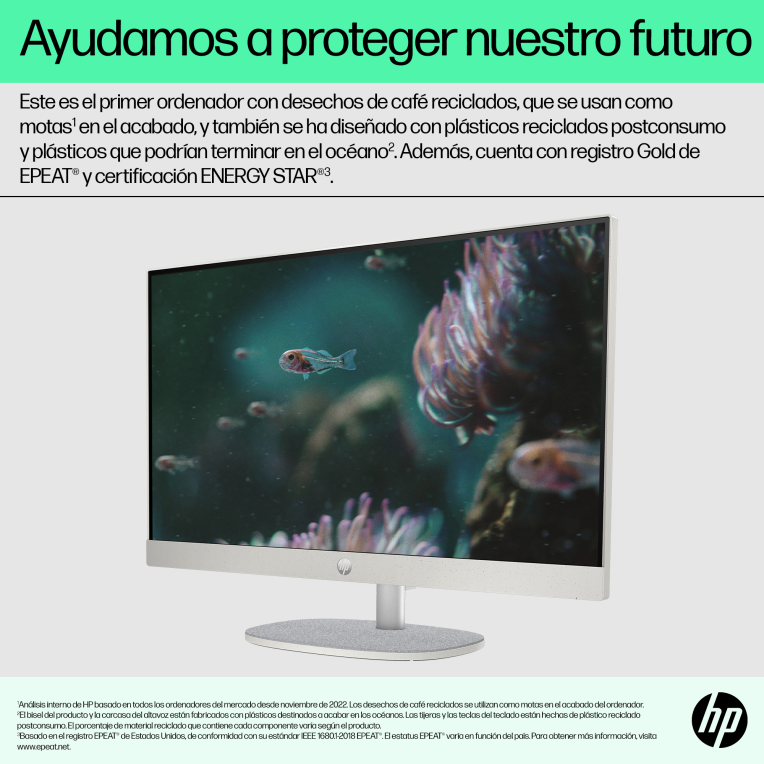 HP 24 -cr0129ns PC Intel® Core™ i5 i5-1335U 60,5 cm (23.8") 1920 x 1080 Pixeles PC todo en uno 16 GB DDR4-SDRAM 512 GB SSD Windows 11 Home Wi-Fi 6 (802.11ax) Blanco