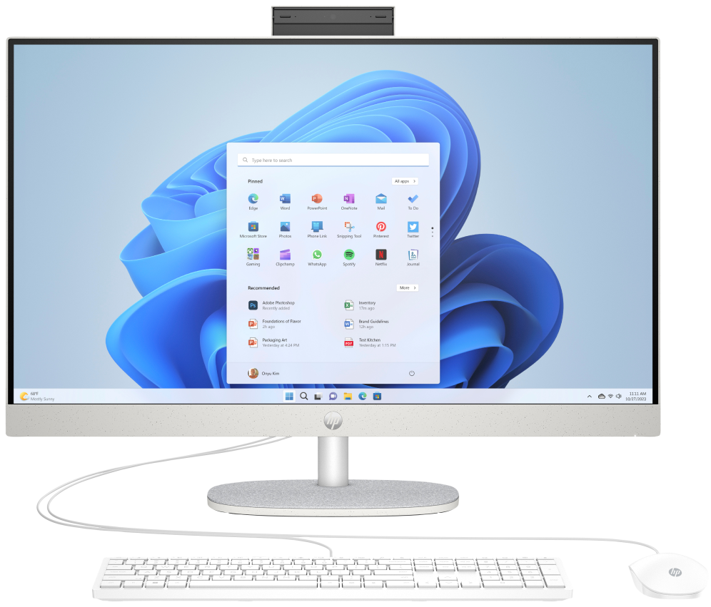 HP All-in-One 27-cr0089ns Intel® Core™ i5 i5-1335U 68,6 cm (27") 1920 x 1080 Pixeles PC todo en uno 16 GB DDR4-SDRAM 512 GB SSD Windows 11 Home Wi-Fi 6 (802.11ax) Blanco