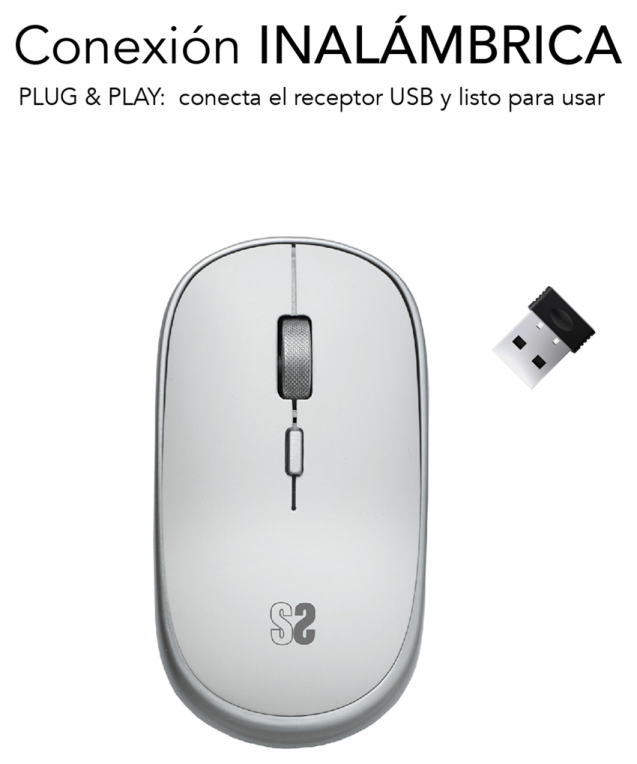 SUBBLIM Ratón Inalámbrico Mini Wireless Mini Mouse Silver