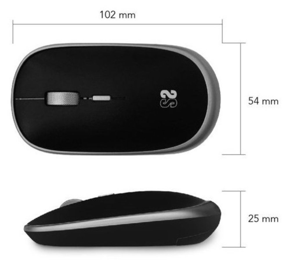 SUBBLIM Ratón Inalámbrico Mini Wireless Mini Mouse Space Grey