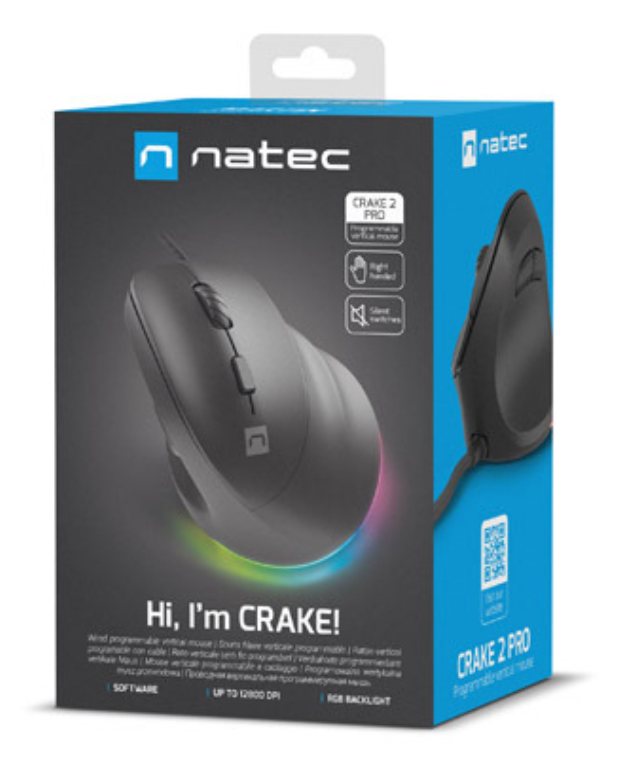 NATEC Crake 2 Pro ratón Universal mano derecha USB tipo A Óptico 12800 DPI