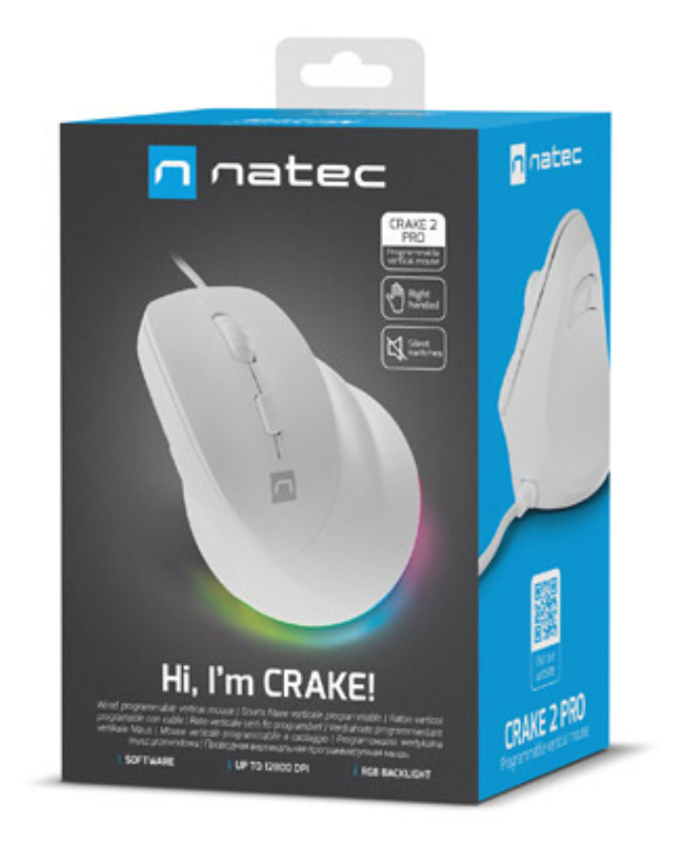 NATEC Crake 2 Pro ratón Universal mano derecha USB tipo A Óptico 12800 DPI