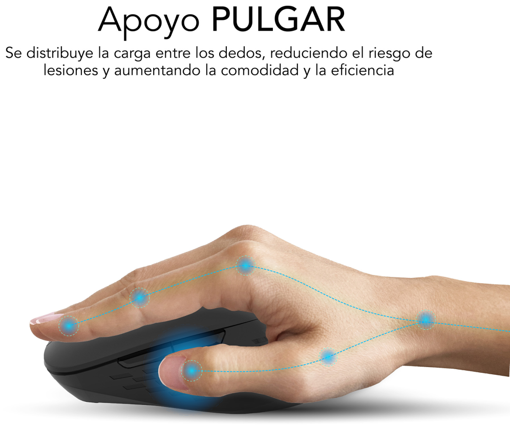 SUBBLIM SUBMO-EDCUR01 ratón Universal mano derecha Bluetooth + USB Type-A Óptico 1600 DPI