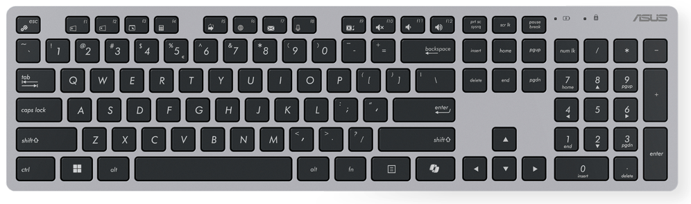 ASUS W5000 Wireless Keyboard and Mouse Set teclado Ratón incluido Oficina RF inalámbrico QWERTY Español Negro, Gris