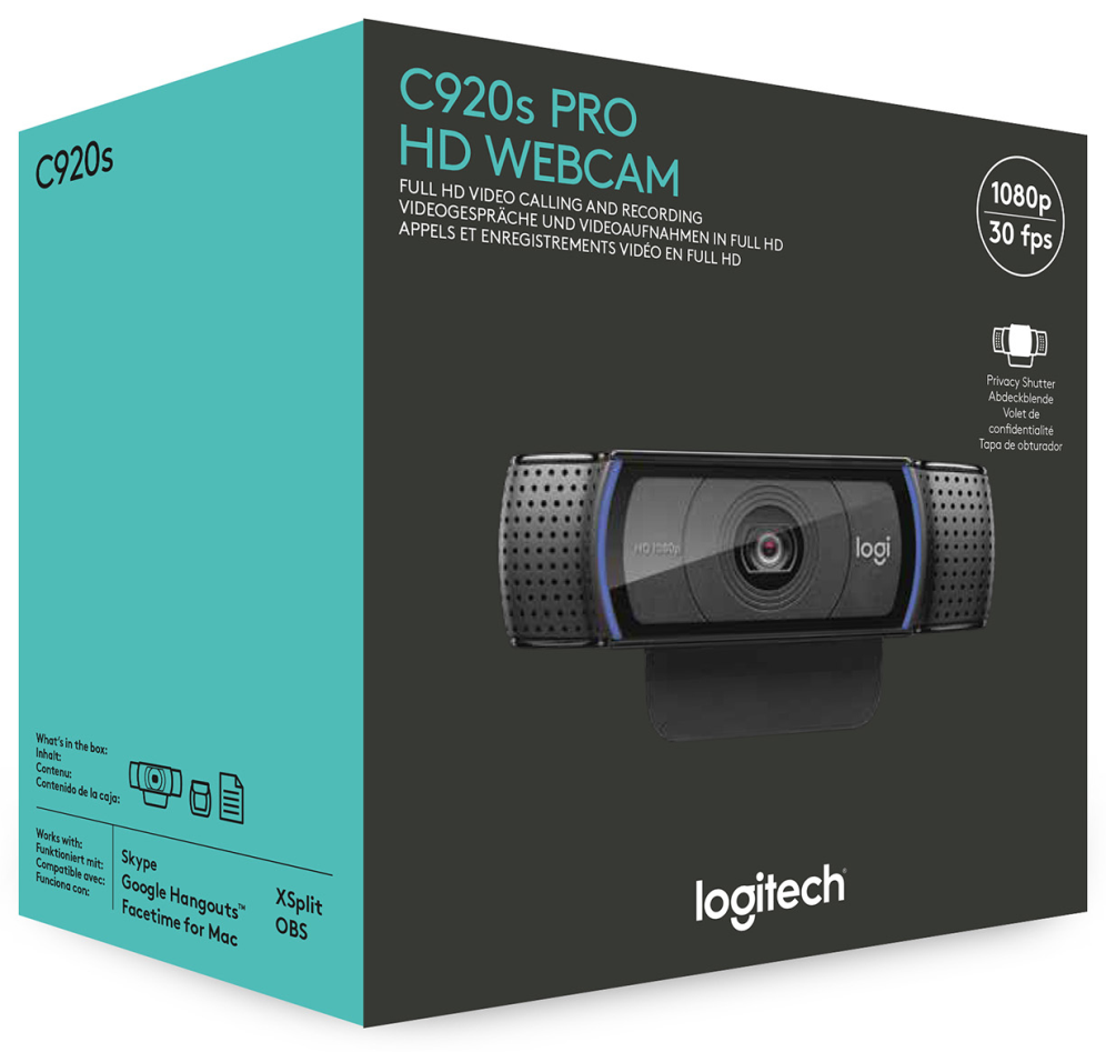 Logitech C920 Pro HD cámara web 1920 x 1080 Pixeles USB Negro