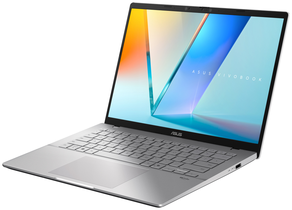 ASUS Vivobook S14 OLED M3407GA-SF010 Copilot+ PC - Ordenador Portátil 14" WUXGA (AMD Ryzen AI 7 445, 16GB RAM, 512GB SSD, Radeon 840M, Sin Sistema Operativo) Plata Fría - Teclado QWERTY español