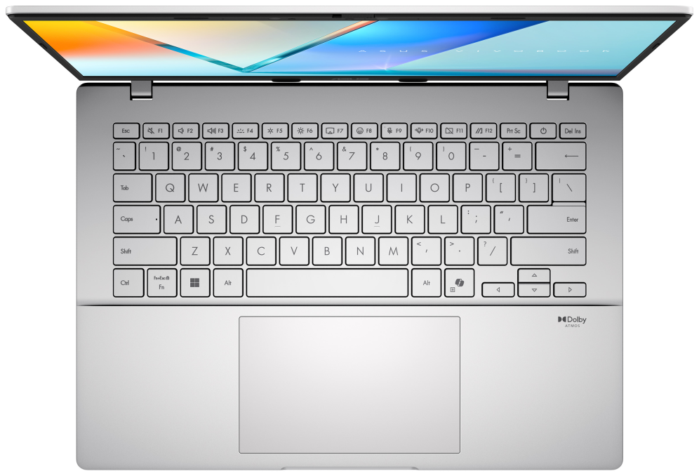 ASUS Vivobook S14 OLED M3407GA-SF010 Copilot+ PC - Ordenador Portátil 14" WUXGA (AMD Ryzen AI 7 445, 16GB RAM, 512GB SSD, Radeon 840M, Sin Sistema Operativo) Plata Fría - Teclado QWERTY español