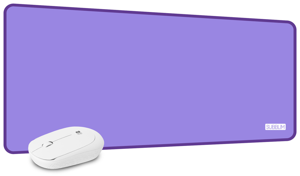 SUBBLIM Alfombrilla con Ratón Harmony Pack Mousepad XL + Wireless Mouse Purple