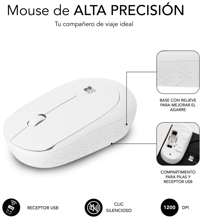 SUBBLIM Alfombrilla con Ratón Harmony Pack Mousepad XL + Wireless Mouse Purple