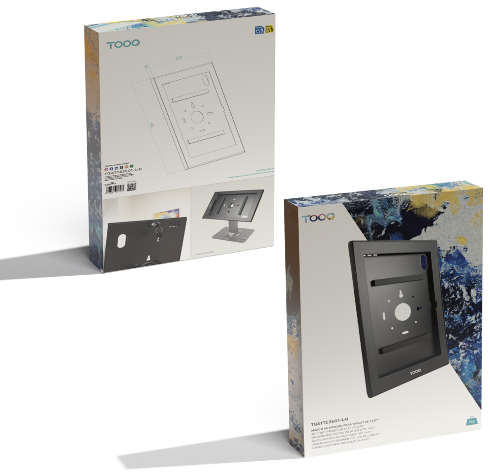 TooQ Marco Antirrobo para Tablets de 14,6”, Negro
