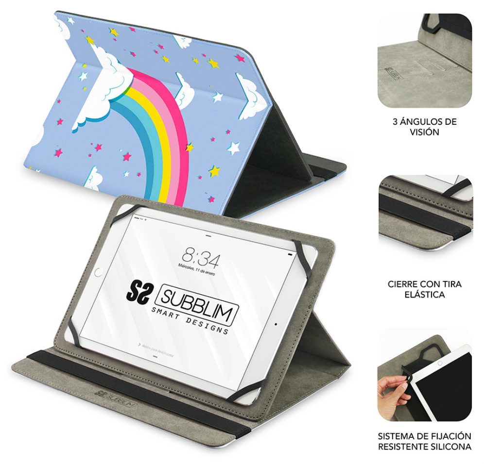 SUBBLIM Funda Tablet Universal TRENDY CASE UNICORN 10.1"
