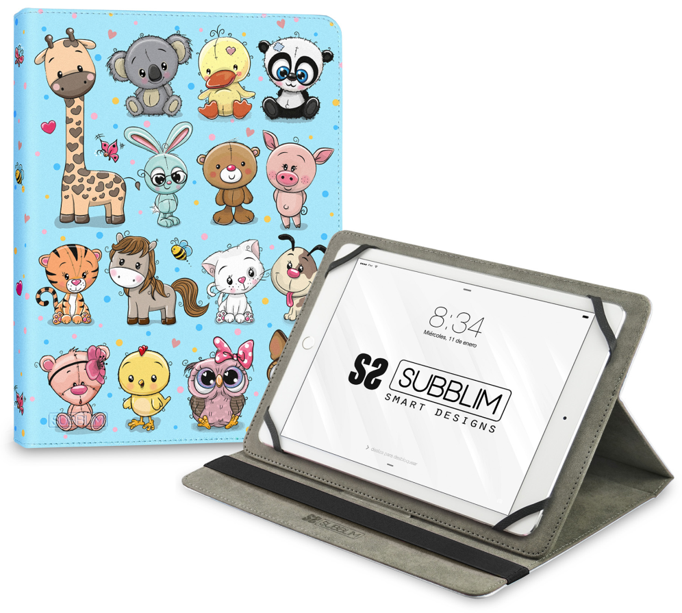 SUBBLIM Funda Tablet Universal TRENDY CASE ANIMALS 11"