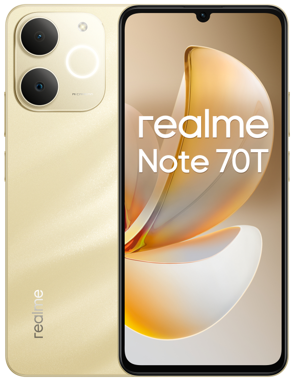 realme Note 70T 17,1 cm (6.74") SIM doble Android 15 4G USB Tipo C 4 GB 128 GB 6000 mAh Oro
