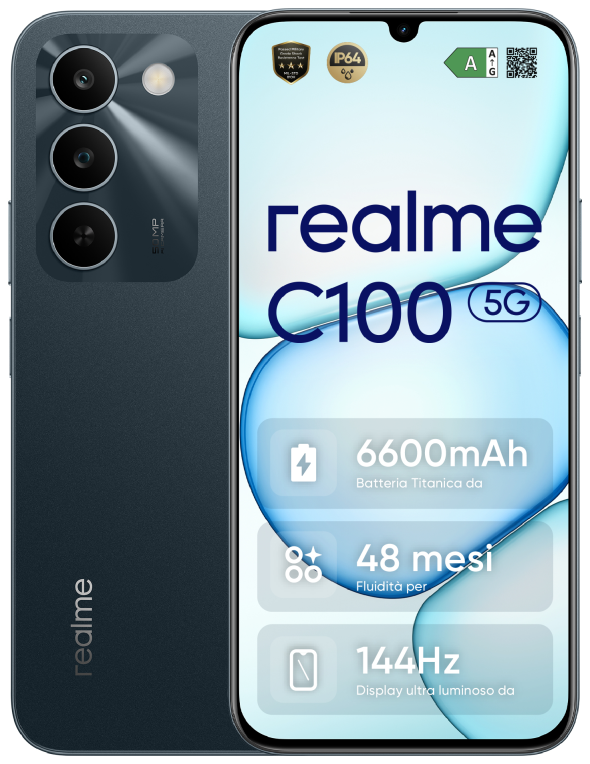 realme C100 5G 17,3 cm (6.8") SIM doble Android 16.0 USB Tipo C 4 GB 256 GB 6600 mAh Verde