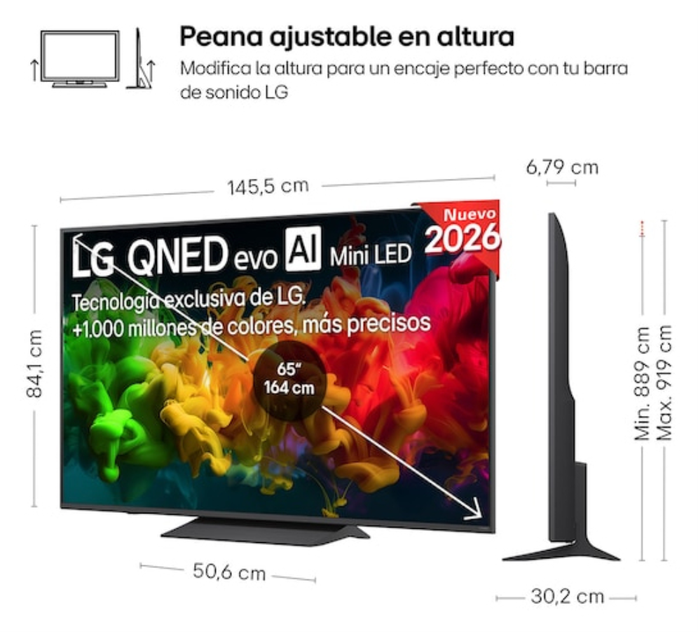 LG QNED 65QNED81B6A 165,1 cm (65") 4K Ultra HD Smart TV Wifi Negro