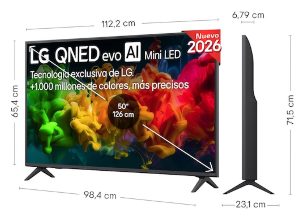 LG QNED evo AI MiniLED 50QNED81B6C 127 cm (50") 4K Ultra HD Smart TV Wifi Negro
