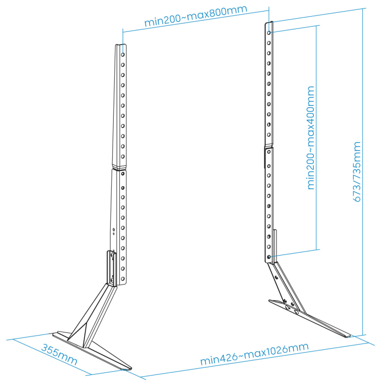 TooQ Soporte de mesa para pantallas 23”-75”