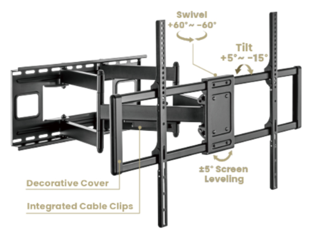 Gembird WM-120ST-01 soporte para TV 3,05 m (120") Negro