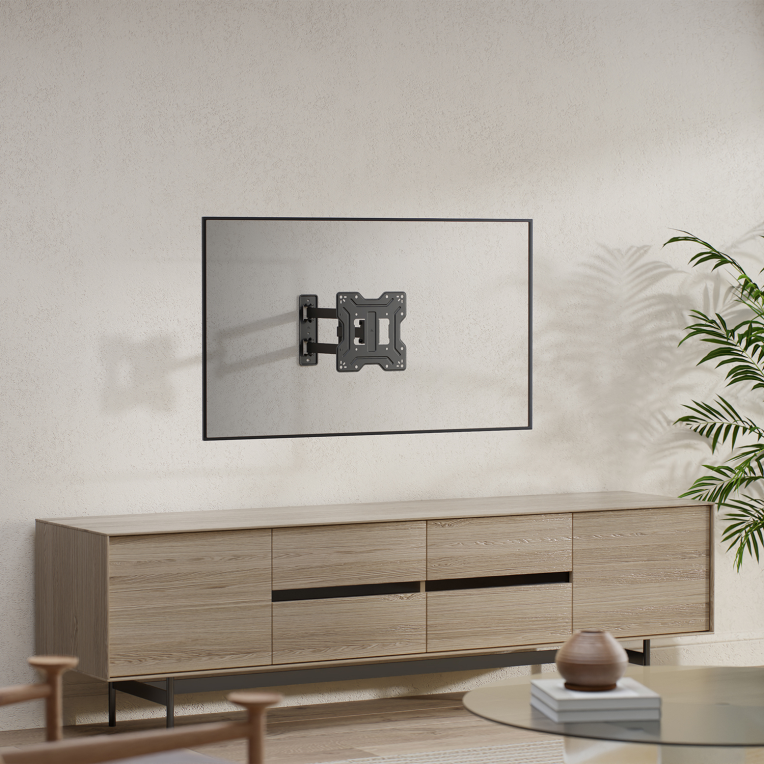 AISENS Soporte Eco Giratorio, Inclinable Para Monitor/TV 30kg (3 Pivotes) De 23"-43", Negro