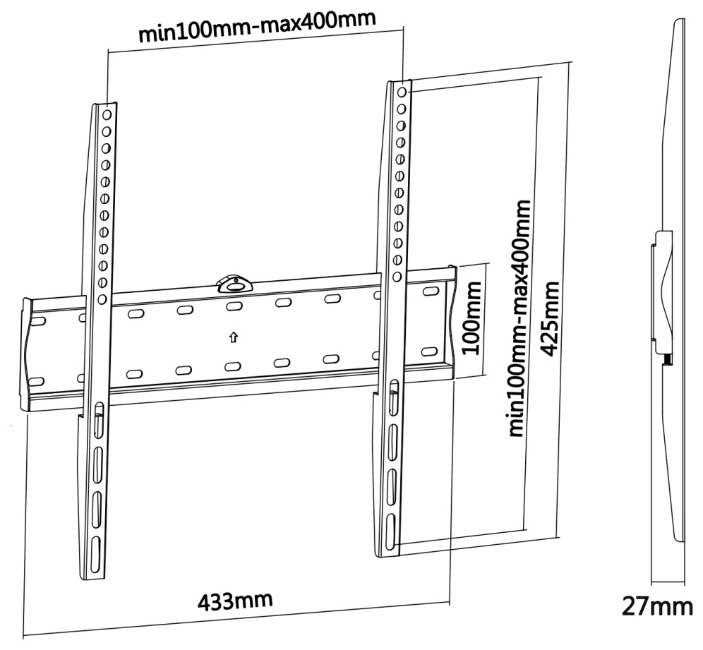 AISENS WT55F-013 soporte para TV 139,7 cm (55") Negro