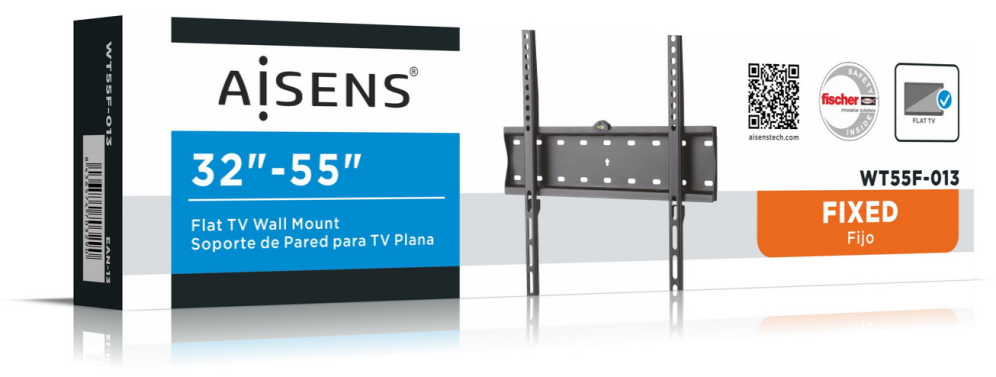 AISENS WT55F-013 soporte para TV 139,7 cm (55") Negro
