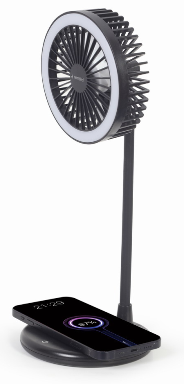 Gembird TA-WPC10-LEDFAN-01 ventilador Negro