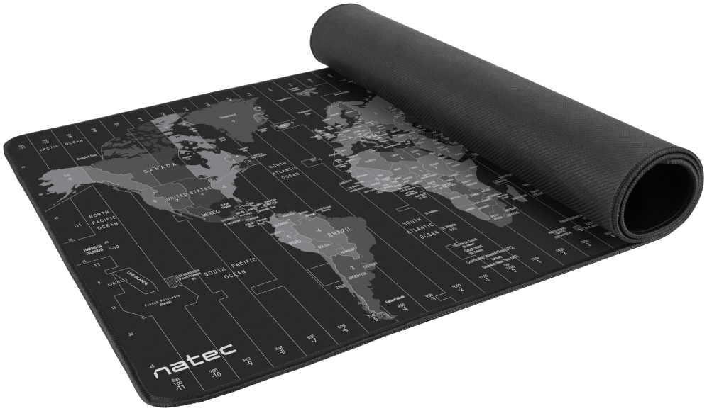 NATEC Time Zone Map Maxi Negro, Gris