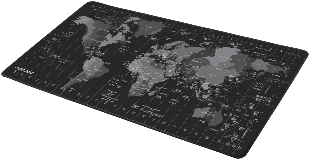 NATEC Time Zone Map Maxi Negro, Gris