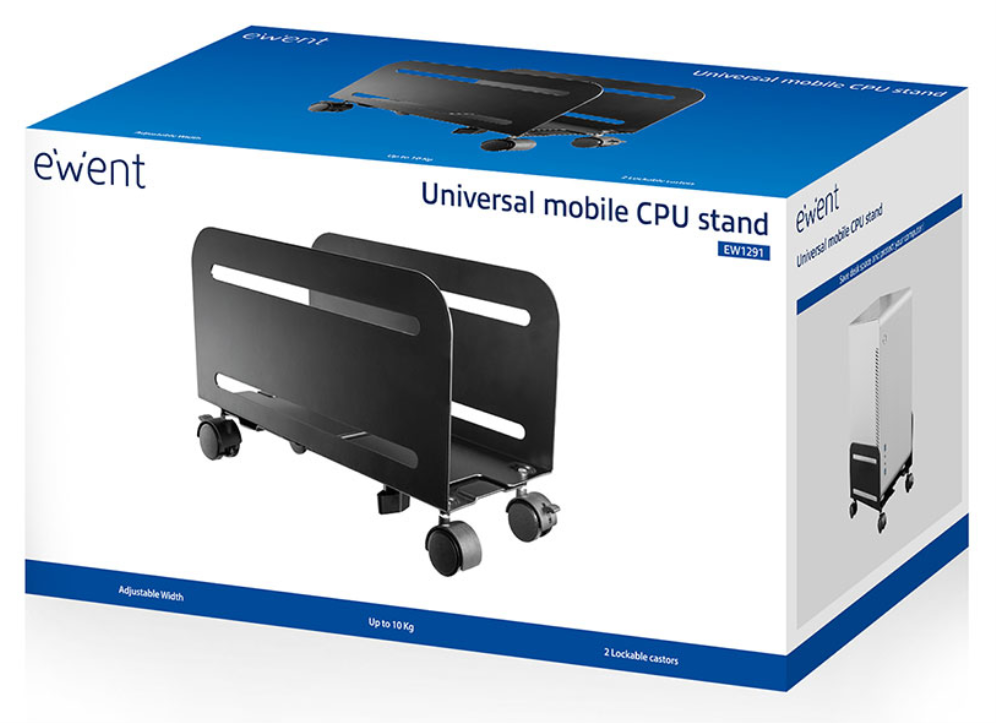 Ewent EW1291 soporte de CPU Carro para equipo informático Negro