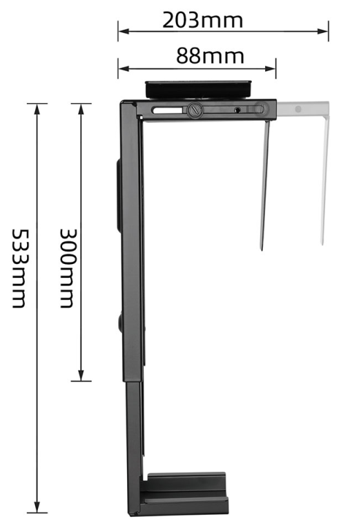 Ewent EW1293 soporte de CPU Soporte para instalación de CPU bajo mesa Negro