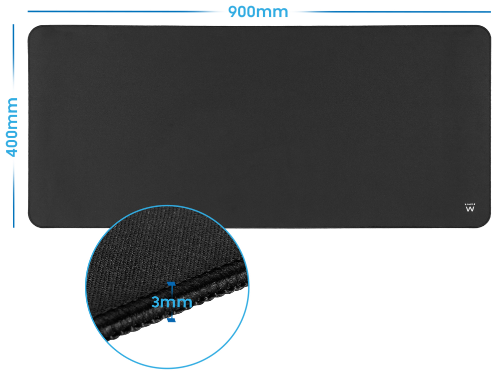 Ewent EW3182 alfombrilla para ratón Alfombrilla de ratón para juegos Negro